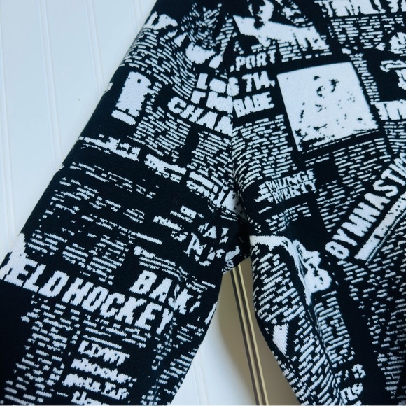 Zara RARE Black and White Graphic Men's Sweater Crew Neck Long Sleeves Size L - Picture 9 of 11